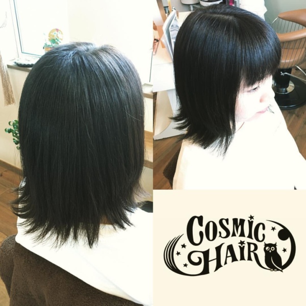 切りっぱなしボブにイルミナカラー‼︎