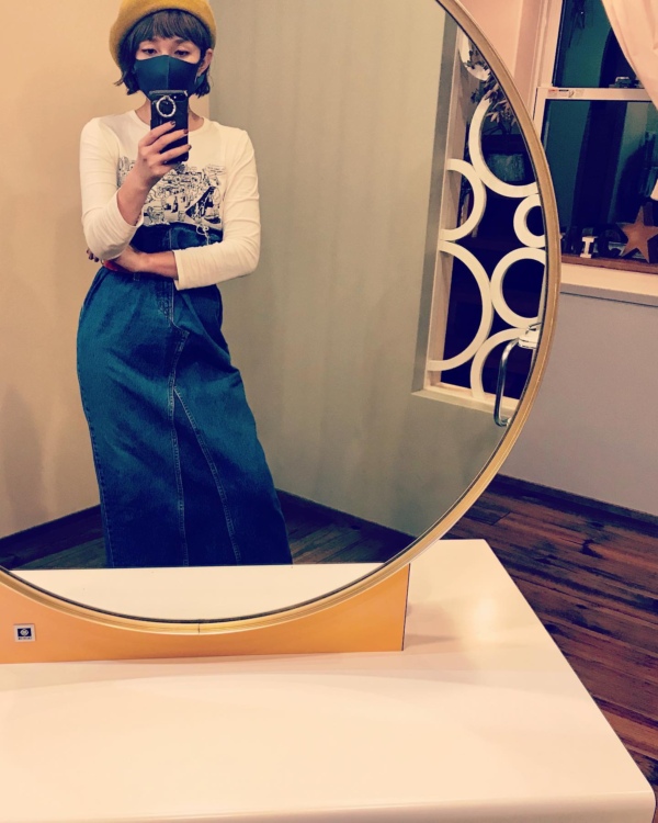 ハイウエストデニムロングスカート