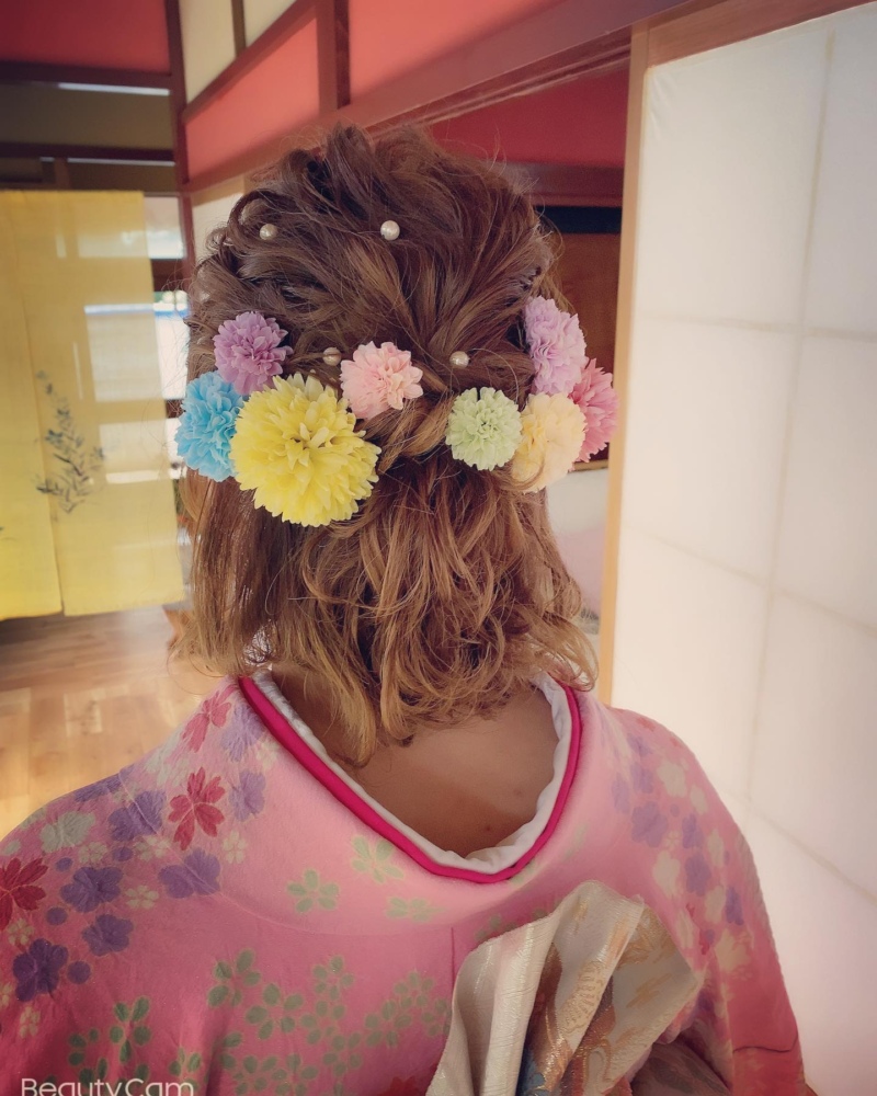 成人式の前撮りヘアセット